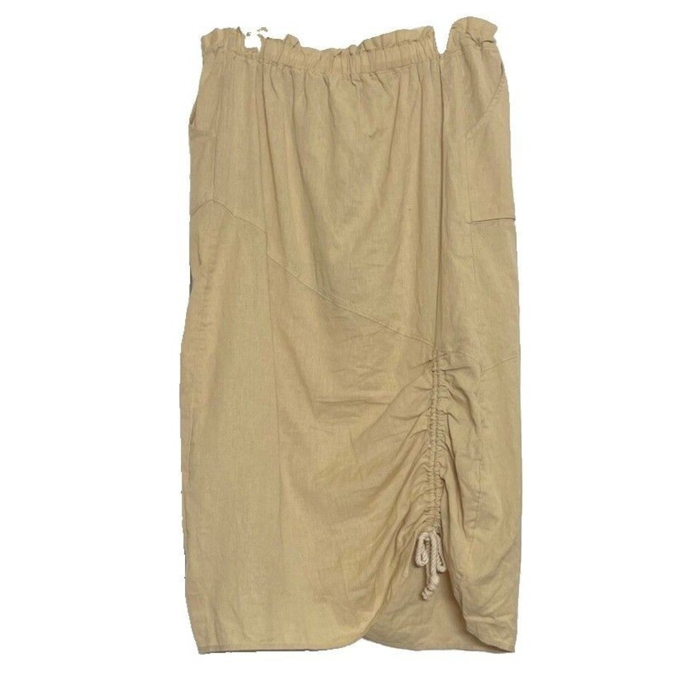 NWT Free People Peach Sands Drawstring Cargo Skirt Size Small Beige Beach Boho - Picture 3 of 8